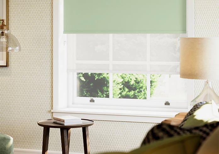 Rimini (Blackout), Mint & Optima Chiffon - Double Roller Blind - Image 5